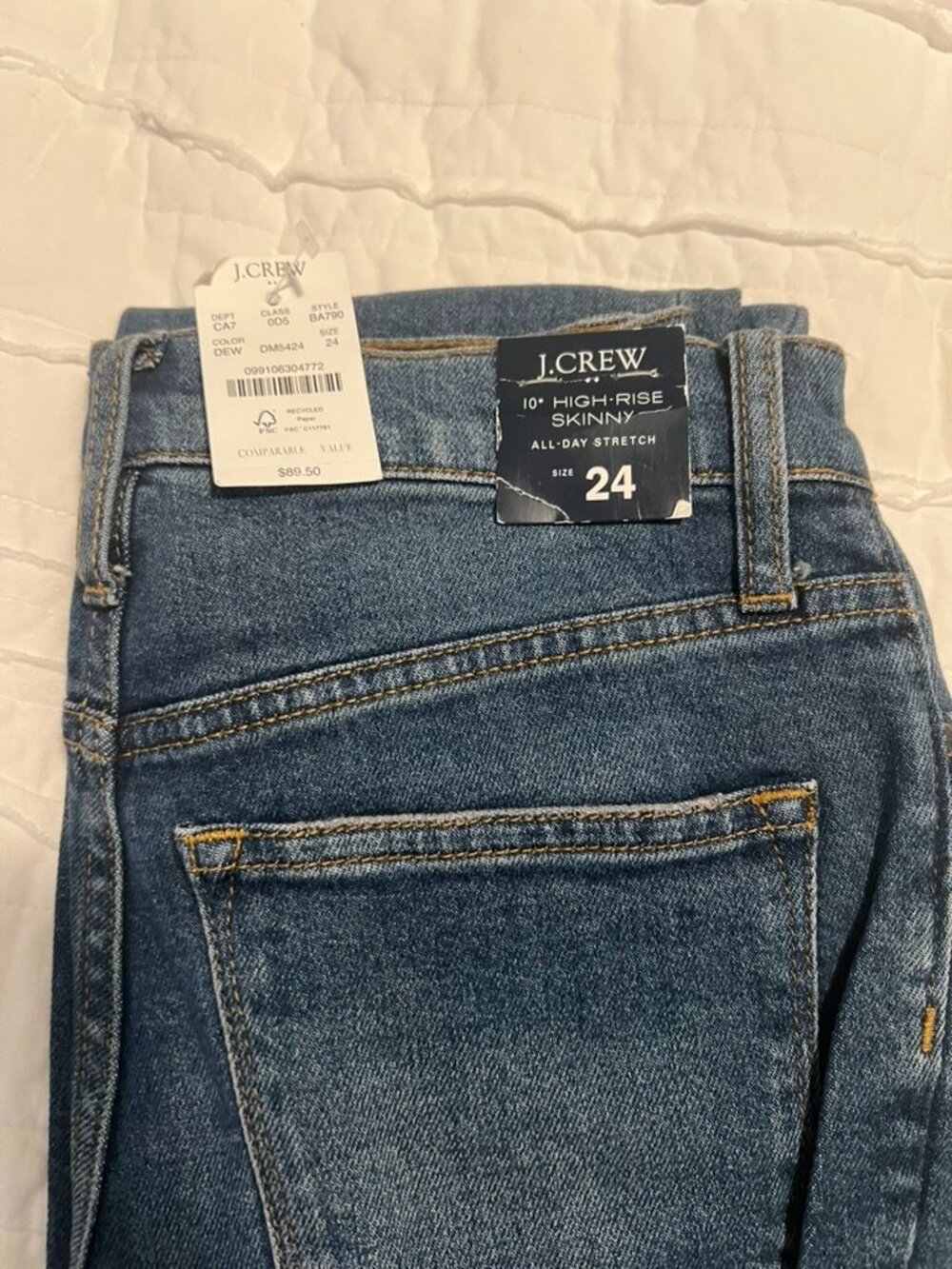 NWT J. Crew 10" High-Rise Skinny Jeans - All-Day Stretch - Size 24